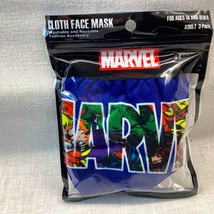 Marvel Face Masks Adult Size 3 Pack Washable Reusable Face Mask, Cotton